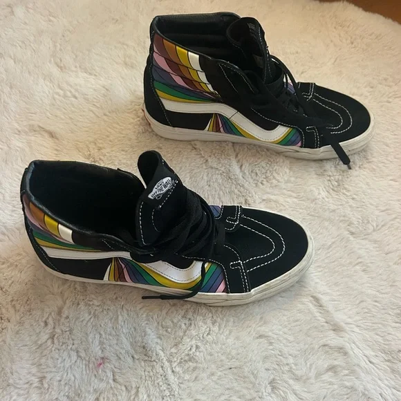 Vans High-Top Sneakers - sk8-hi rainbow prism men’s size 9/womens 10.5 - Picture 2 of 10